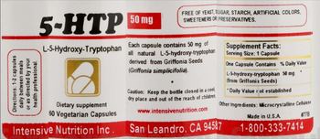 Intensive Nutrition Inc 5-HTP 50 mg - supplement