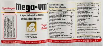 Intensive Nutrition Inc Mega-VM - supplement
