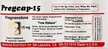 Intensive Nutrition Inc Pregcap-15 Pregnenolone 15 mg - supplement