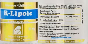 Intensive Nutrition Inc R-Lipoic - supplement