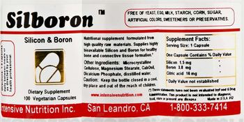 Intensive Nutrition Inc Silboron Silicon & Boron - supplement