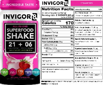 Invigor8 Superfood Shake Natural Strawberry - supplement