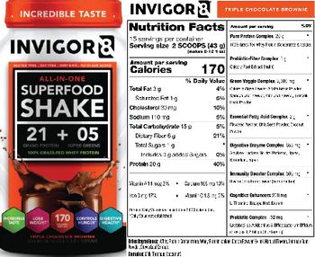 Invigor8 Superfood Shake Triple Chocolate Brownie - supplement