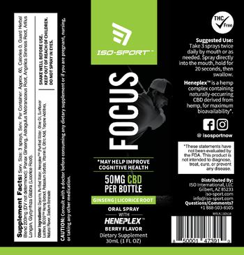 Iso-Sport Focus Berry Flavor - supplement