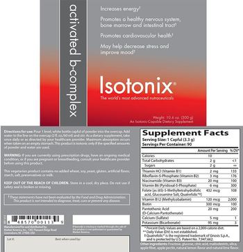 Isotonix Activated B-Complex - an isotoniccapable supplement