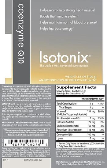 Isotonix Coenzyme Q10 - an isotoniccapable supplement