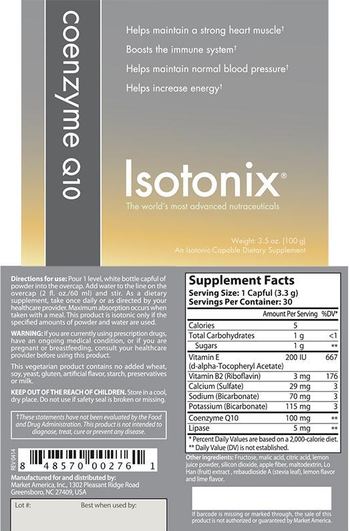Isotonix Coenzyme Q10 - an isotoniccapable supplement