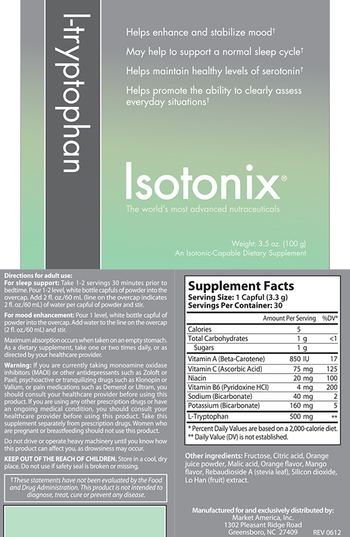 Isotonix I-Tryptophan - an isotoniccapable supplement