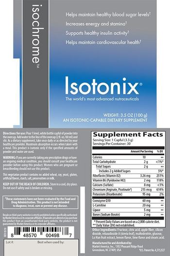 Isotonix Isochrome - an isotoniccapable supplement