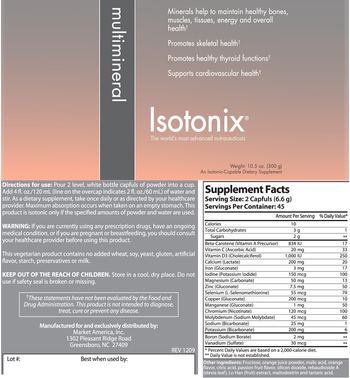 Isotonix Multimineral - an isotoniccapable supplement