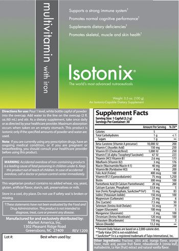 Isotonix Multivitamin With Iron - an isotoniccapable supplement