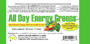 IVL Institute For Vibrant Living All Day Energy Greens - supplement