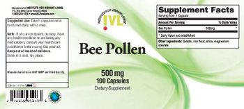 IVL Institute For Vibrant Living Bee Pollen 500 mg - supplement