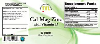 IVL Institute For Vibrant Living Cal-Mag-Zinc With Vitamin D - mineral supplement