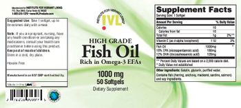 IVL Institute For Vibrant Living High Grade Fish Oil 1000 mg - supplement