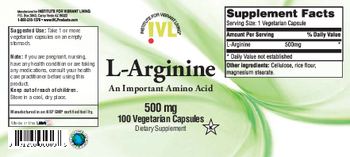 IVL Institute For Vibrant Living L-Arginine - supplement