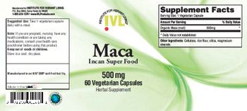 IVL Institute For Vibrant Living Maca - herbal supplement