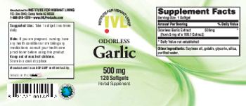 IVL Institute For Vibrant Living Odorless Garlic - herbal supplement
