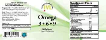 IVL Institute For Vibrant Living Omega 3-6-9 - supplement