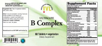 IVL Institute For Vibrant Living Ultimate B Complex - supplement