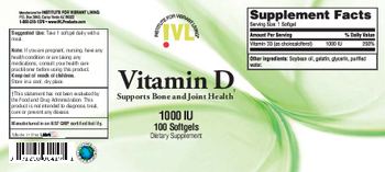 IVL Institute For Vibrant Living Vitamin D 1000 IU - supplement