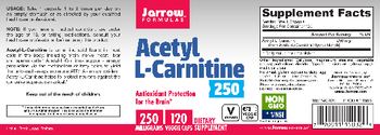 Jarrow Formulas Acetyl L-Carnitine 250 mg - supplement