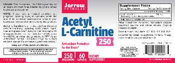 Jarrow Formulas Acetyl L-Carnitine 250 mg - supplement