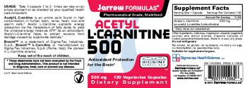 Jarrow Formulas Acetyl L-Carnitine 500 mg - supplement