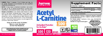 Jarrow Formulas Acetyl L-Carnitine 500 mg - supplement