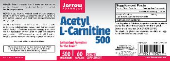 Jarrow Formulas Acetyl L-Carnitine 500 mg - supplement