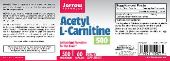 Jarrow Formulas Acetyl L-Carnitine 500 mg - supplement