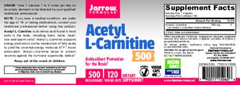 Jarrow Formulas Acetyl L-Carnitine 500 mg - supplement