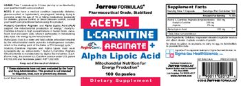 Jarrow Formulas Acetyl L-Carnitine Arginate + Alpha Lipoic Acid - supplement