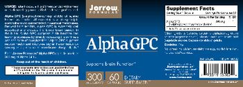 Jarrow Formulas Alpha GPC 300 mg - supplement