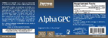 Jarrow Formulas Alpha GPC 300 mg - supplement