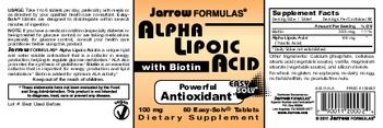 Jarrow Formulas Alpha Lipoic Acid 100 mg with Biotin - supplement