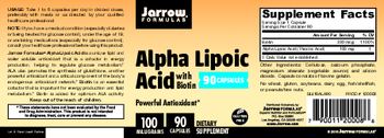 Jarrow Formulas Alpha Lipoic Acid 100 mg with Biotin - supplement