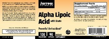 Jarrow Formulas Alpha Lipoic Acid 100 mg with Biotin - supplement