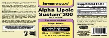 Jarrow Formulas Alpha Lipoic Sustain 300 mg With Biotin - supplement