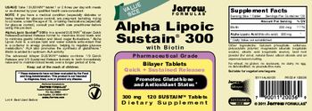 Jarrow Formulas Alpha Lipoic Sustain 300 mg with Biotin - supplement