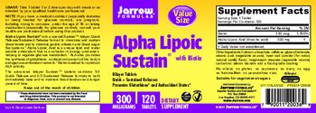 Jarrow Formulas Alpha Lipoic Sustain 300 mg with Biotin - supplement