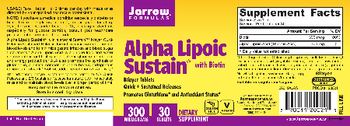 Jarrow Formulas Alpha Lipoic Sustain 300 mg with Biotin - supplement