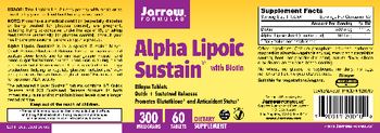 Jarrow Formulas Alpha Lipoic Sustain 300 mg With Biotin - supplement