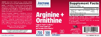 Jarrow Formulas Arginine + Ornithine 750 mg - supplement