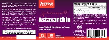 Jarrow Formulas Astaxanthin 12 mg - these statements have not been evaluated by the food and drug administration this product is not int
