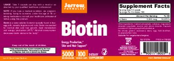 Jarrow Formulas Biotin 5000 mcg - supplement