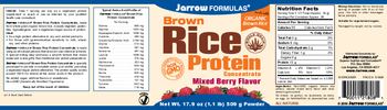 Jarrow Formulas Brown Rice Protein Concentrate Mixed Berry Flavor - 