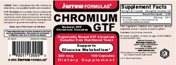 Jarrow Formulas Chromium GTF 200 mcg - supplement