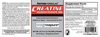 Jarrow Formulas Creatine Monohydrate 600 - supplement