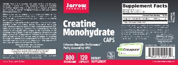 Jarrow Formulas Creatine Monohydrate Caps 800 mg - supplement